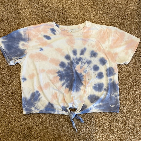 Tie Front Cropped Tee Shirt - Picture 1 of 4